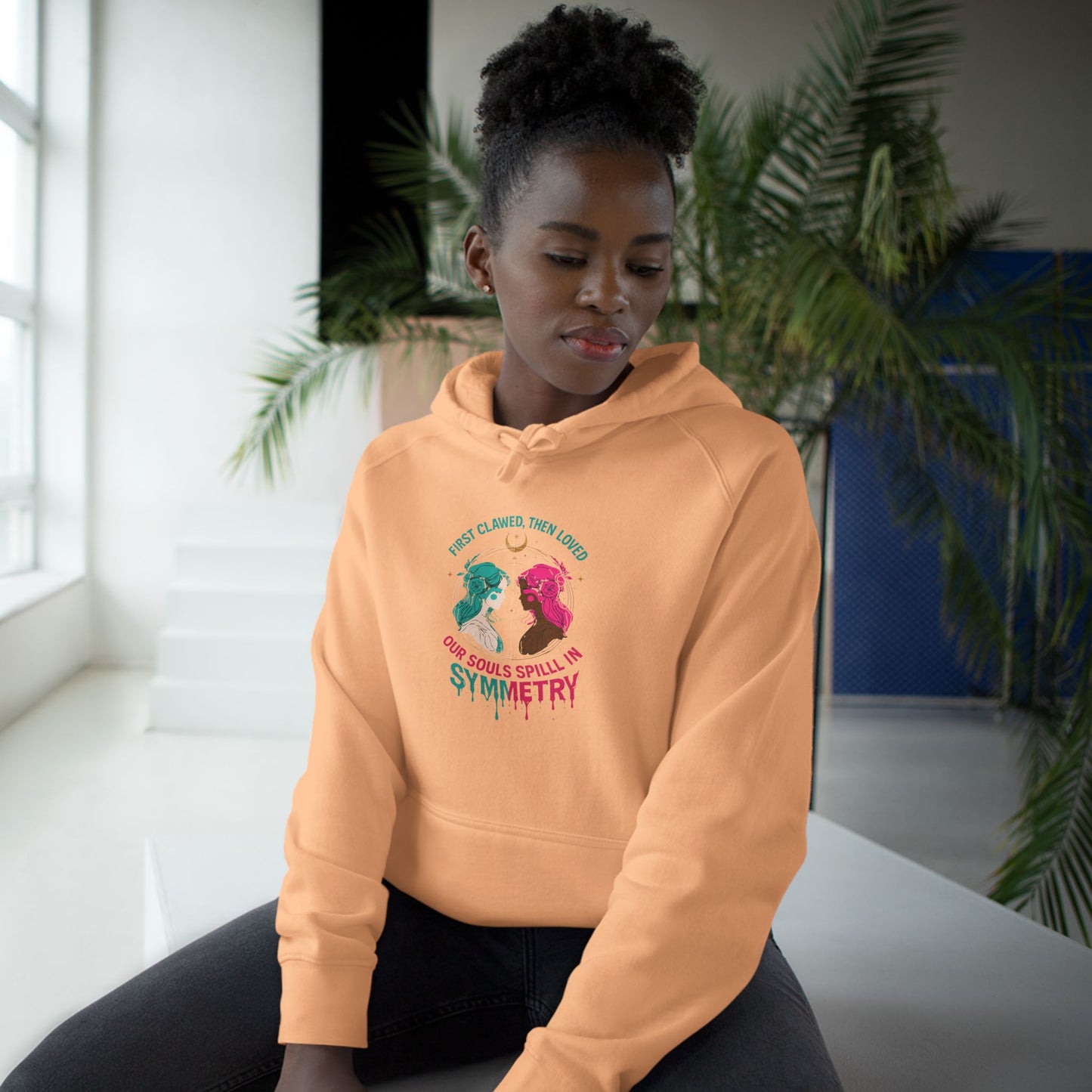 "Spilled Symmetry" Unisex Hoodie – First Clawed, Then Loved