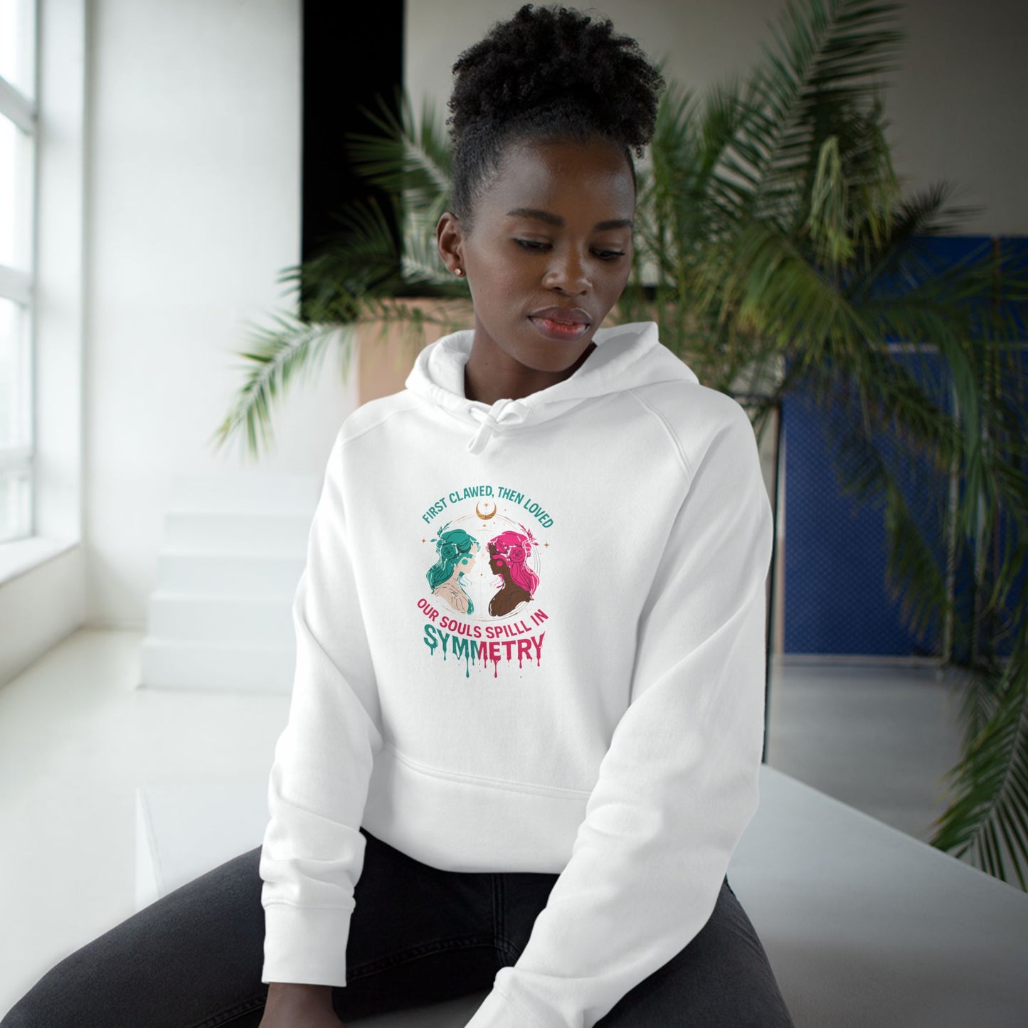 "Spilled Symmetry" Unisex Hoodie – First Clawed, Then Loved