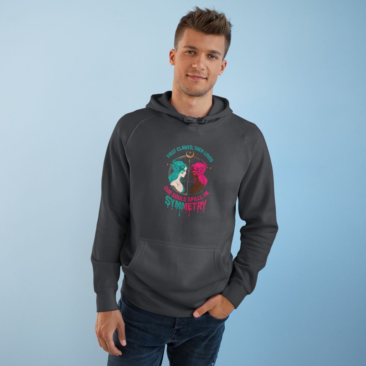 "Spilled Symmetry" Unisex Hoodie – First Clawed, Then Loved