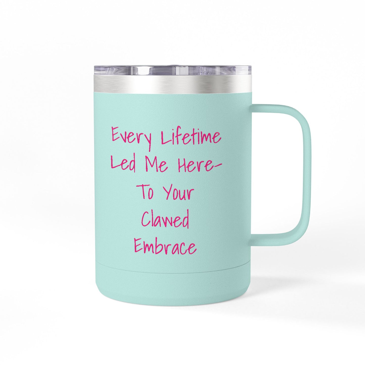 Clawed Embrace Mug Tumbler – 15oz of Soft Threat & Soul Heat