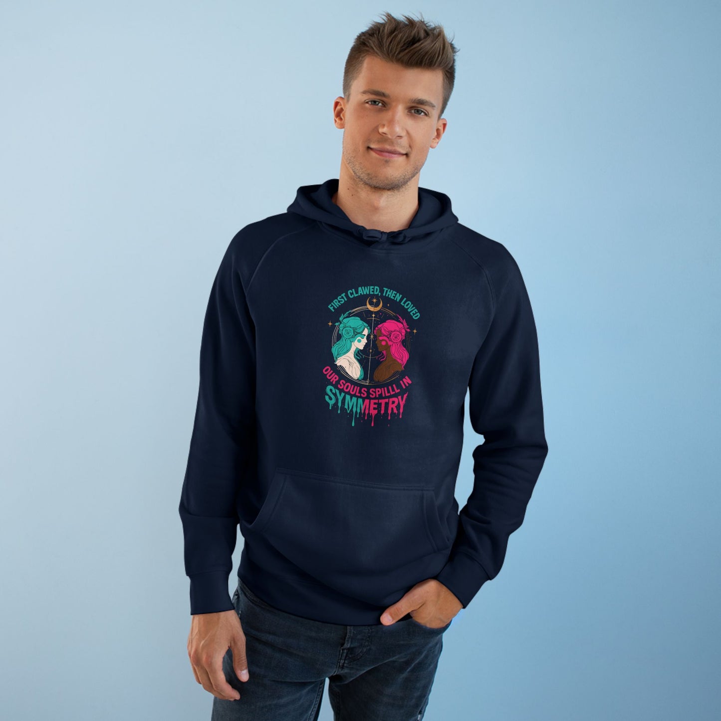 "Spilled Symmetry" Unisex Hoodie – First Clawed, Then Loved