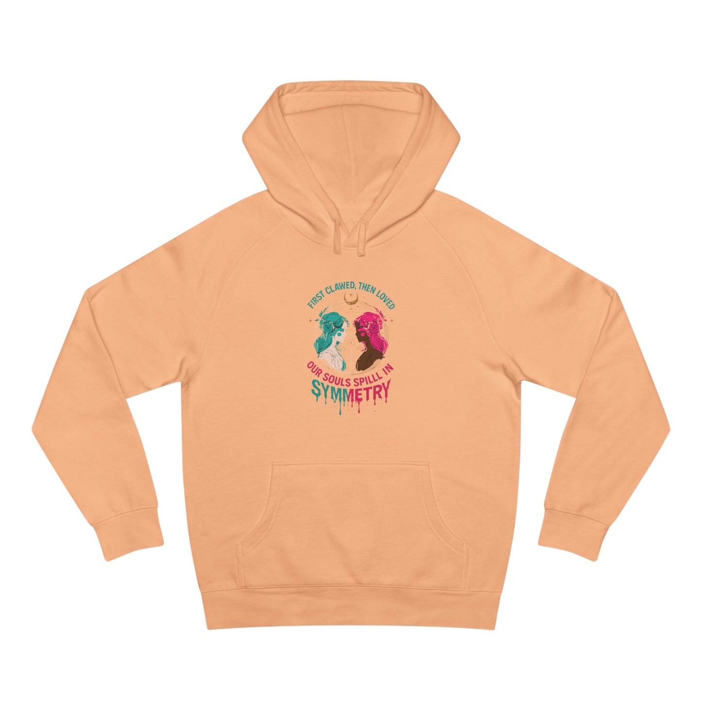 "Spilled Symmetry" Unisex Hoodie – First Clawed, Then Loved