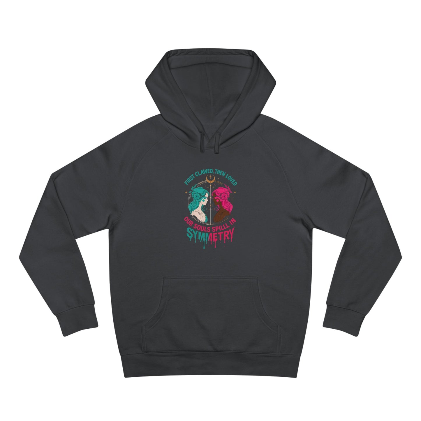 "Spilled Symmetry" Unisex Hoodie – First Clawed, Then Loved
