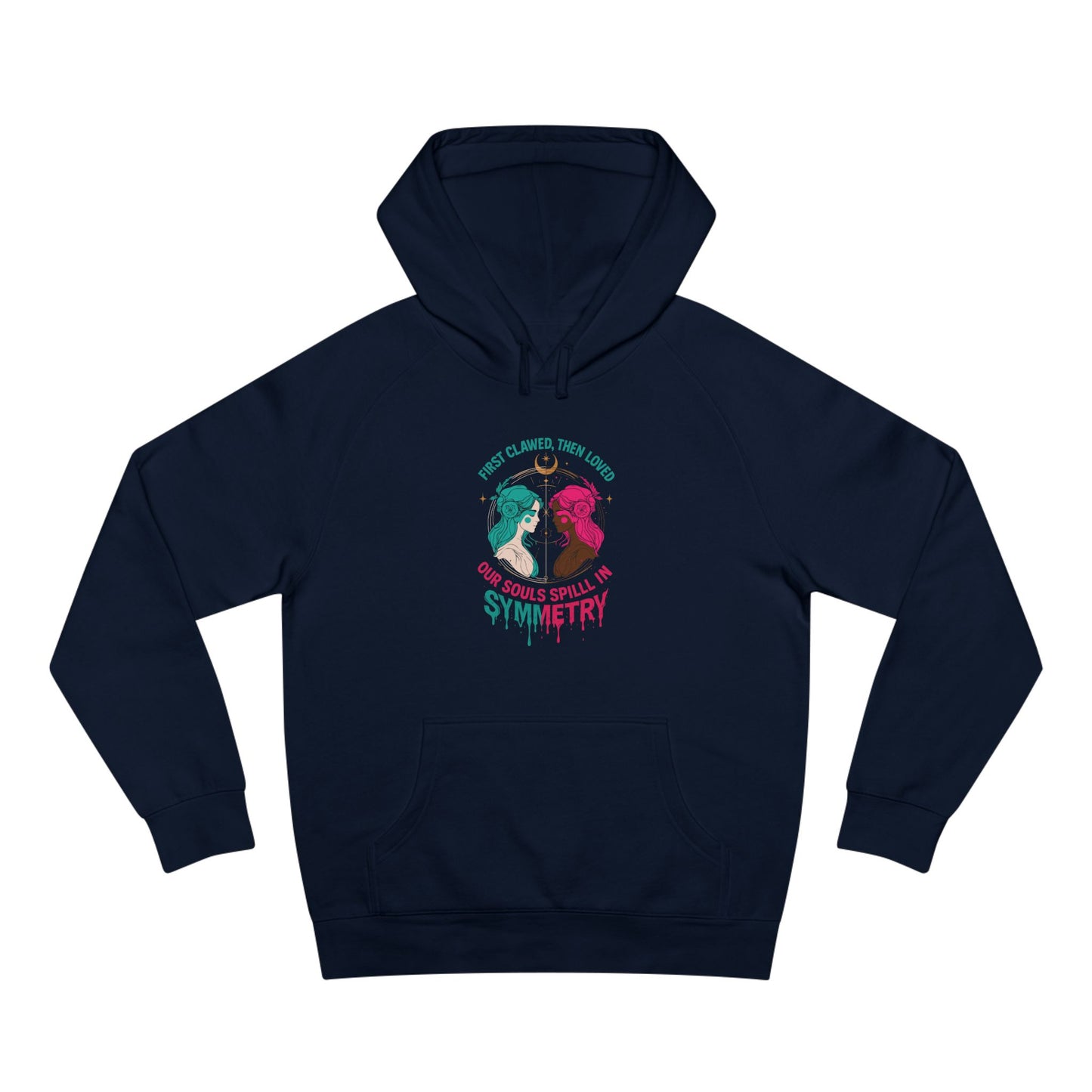 "Spilled Symmetry" Unisex Hoodie – First Clawed, Then Loved
