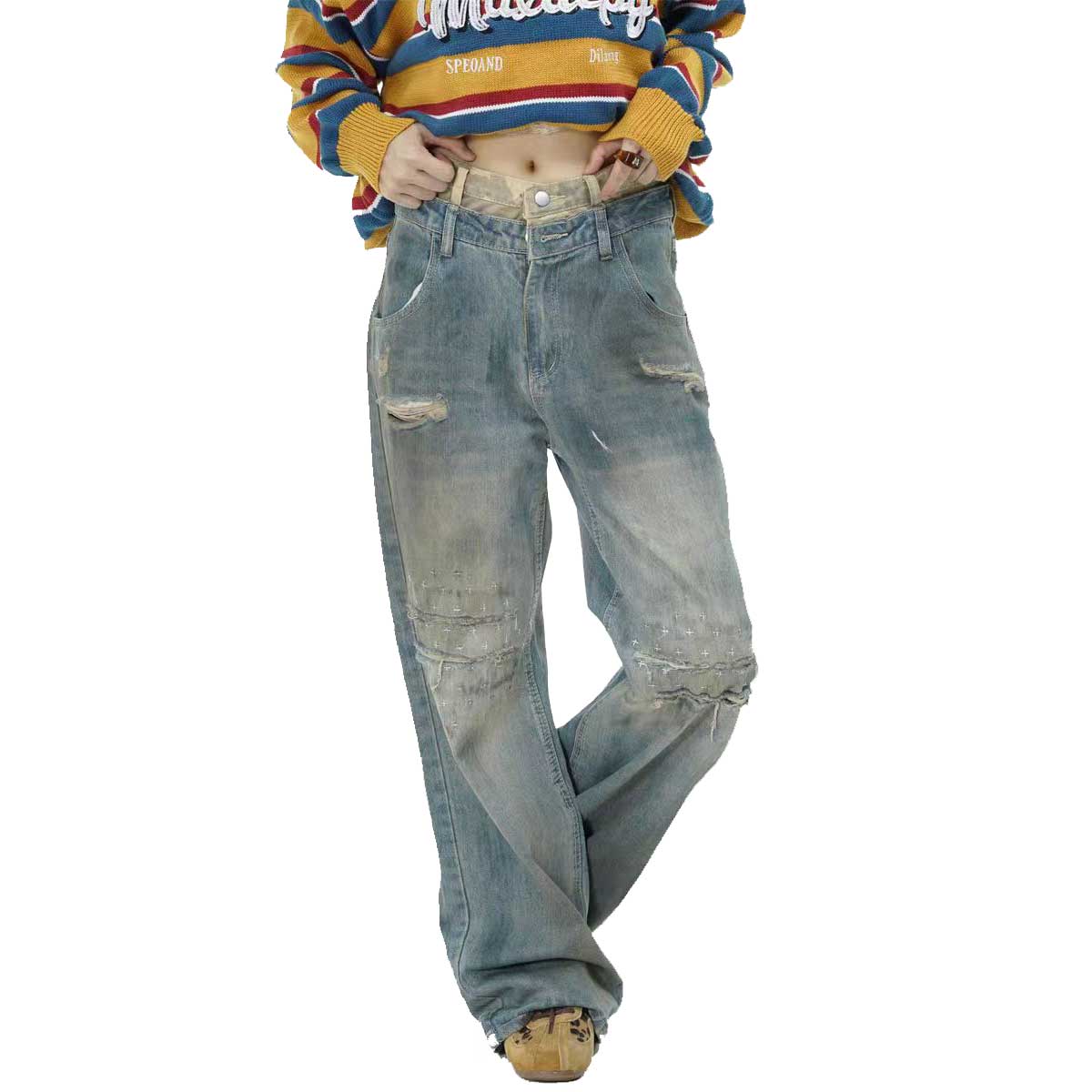 “Vintage Vixen” Shredded Statement Jeans