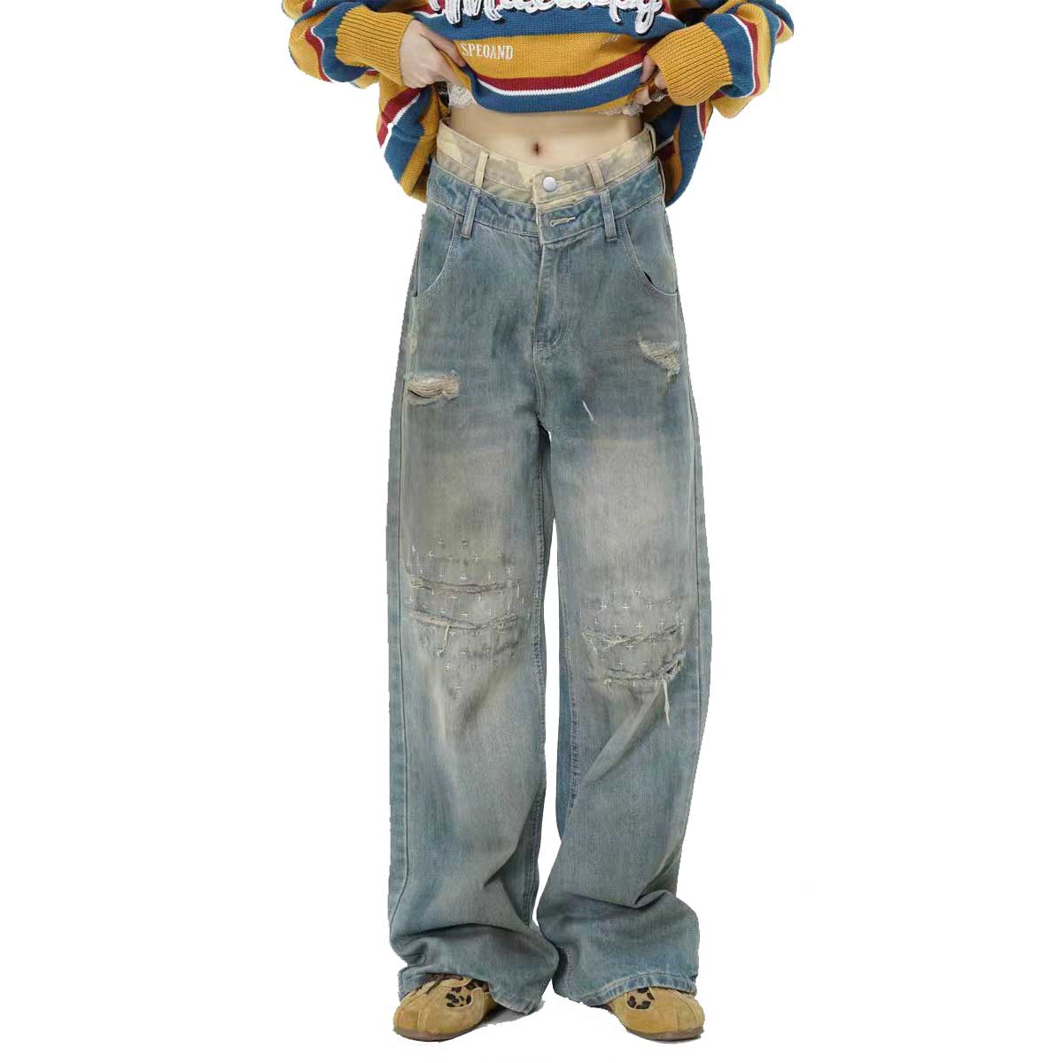“Vintage Vixen” Shredded Statement Jeans