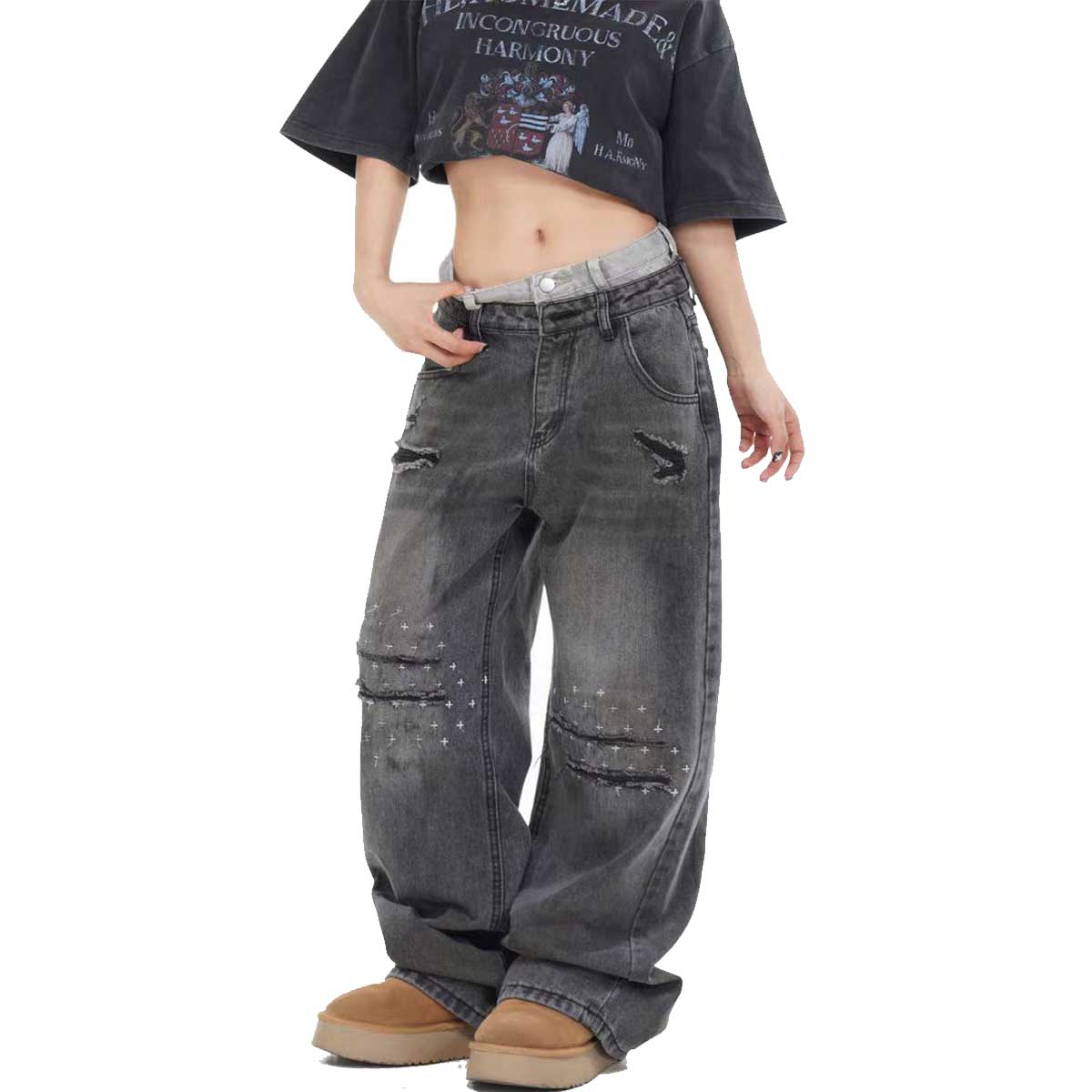 “Vintage Vixen” Shredded Statement Jeans