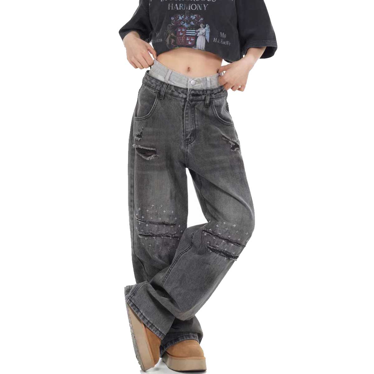 “Vintage Vixen” Shredded Statement Jeans