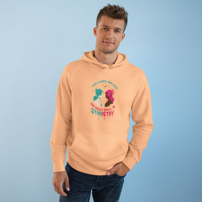 "Spilled Symmetry" Unisex Hoodie – First Clawed, Then Loved