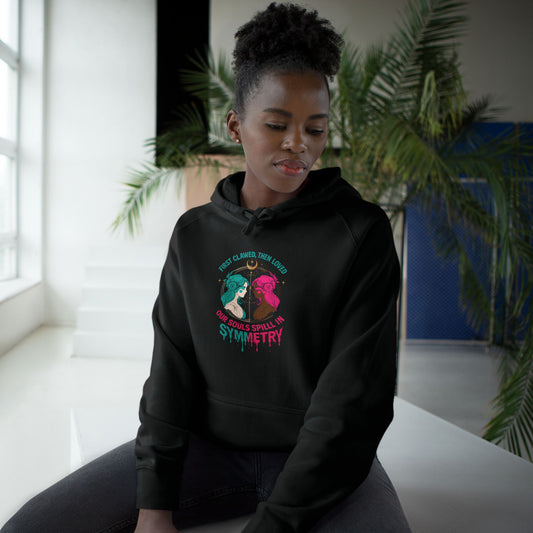 "Spilled Symmetry" Unisex Hoodie – First Clawed, Then Loved