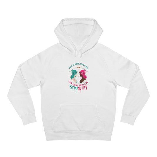 "Spilled Symmetry" Unisex Hoodie – First Clawed, Then Loved