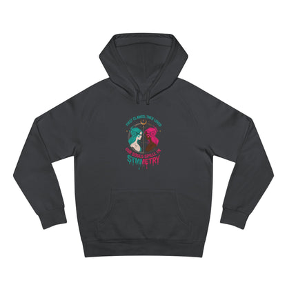 "Spilled Symmetry" Unisex Hoodie – First Clawed, Then Loved