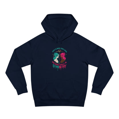 "Spilled Symmetry" Unisex Hoodie – First Clawed, Then Loved